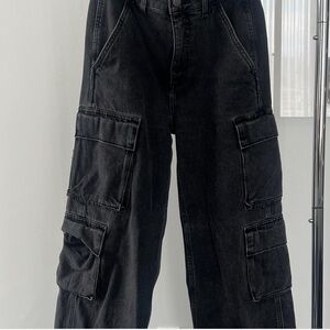 Denim Forum Black Cargo Pants